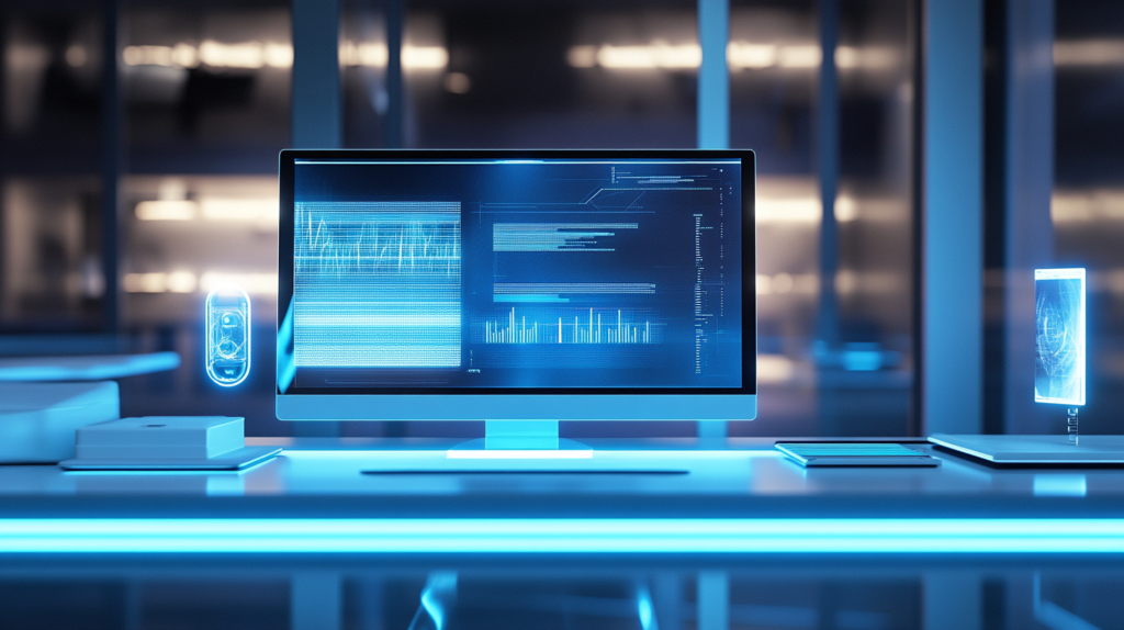 an ai computer showing ai marketing tools